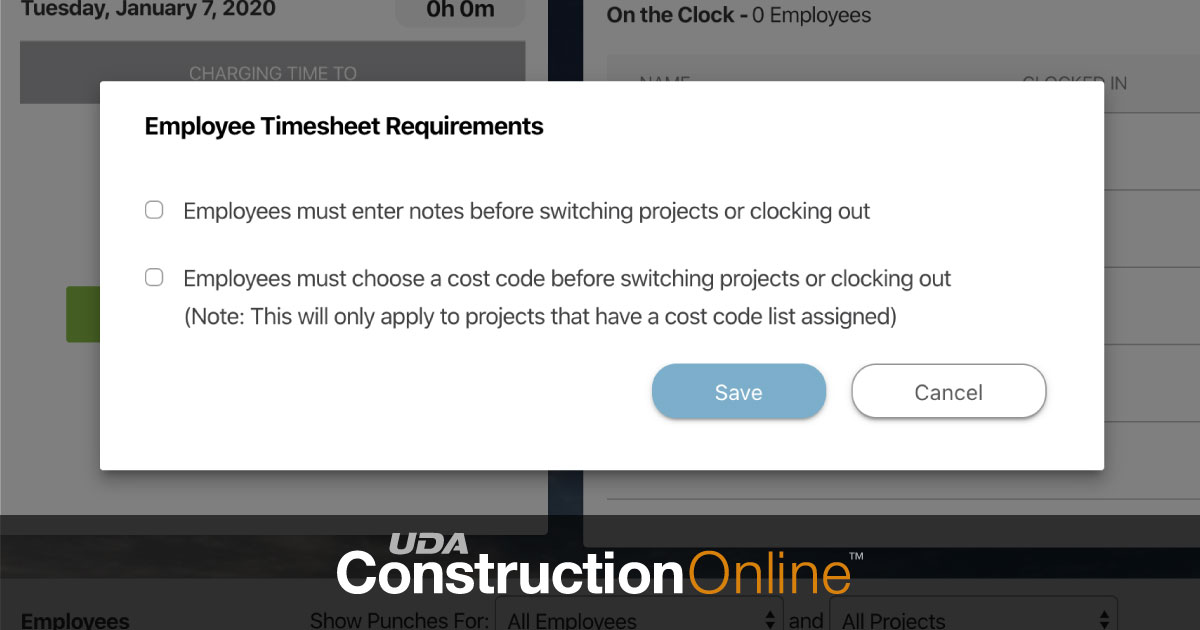 New Administrative Controls for ConstructionOnline™ Enhance Advanced Time Tracking