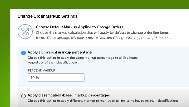 Default Settings for Change Order Markup and Fees Added to ConstructionOnline's Tools for Construction Change Order Management