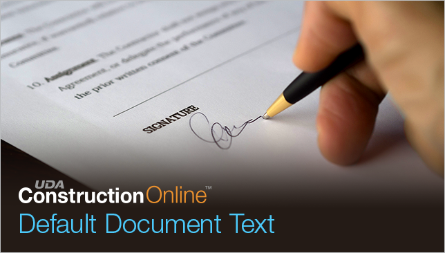 Customize ConstructionOnline Contracts with New Default Text Options