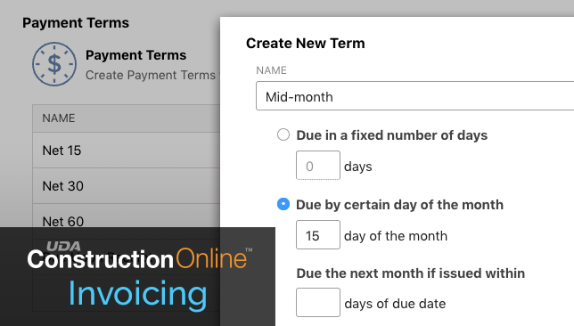 Introducing Custom Terms for Construction Invoices