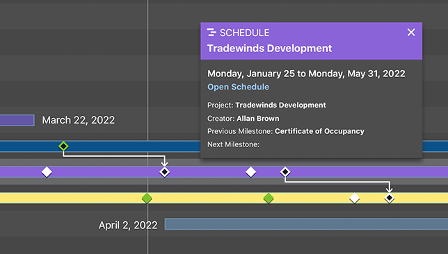 What's New for ConstructionOnline™ 2022 | TrueVision™ Multi-Project Scheduling