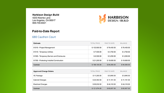 New Paid to Date Report Introduced for ConstructionOnline™ Invoicing
