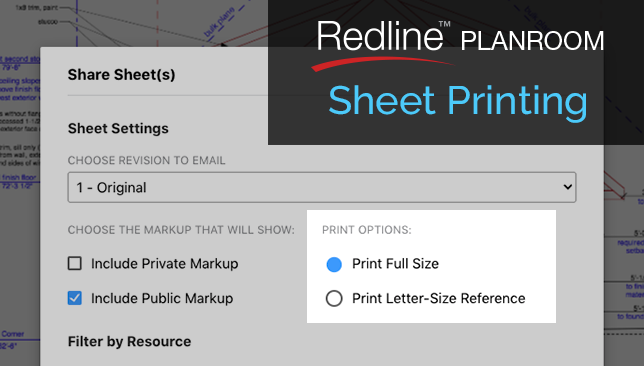What's New for Redline™ Planroom | Enhanced Sheet Printing, Sharing, and Downloading