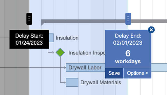 Improved Schedule Management with New Options for Tracking Schedule Delays on Gantt Chart Construction Schedules | Construction Scheduling Software | Construction Management Software