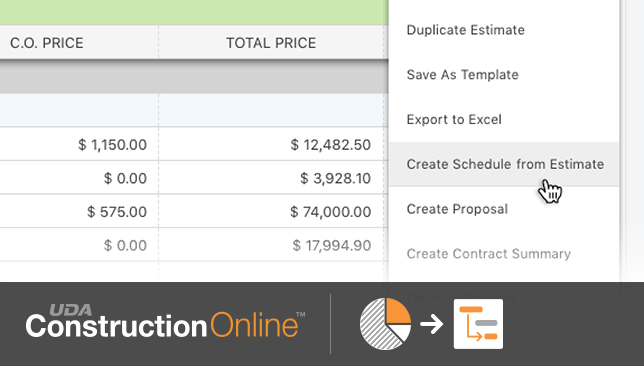 Create Project Schedules Directly from Construction Estimates in ConstructionOnline