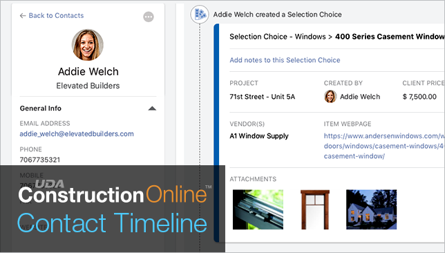 Construction Change Orders & Selections Now Available on Contact Timeline