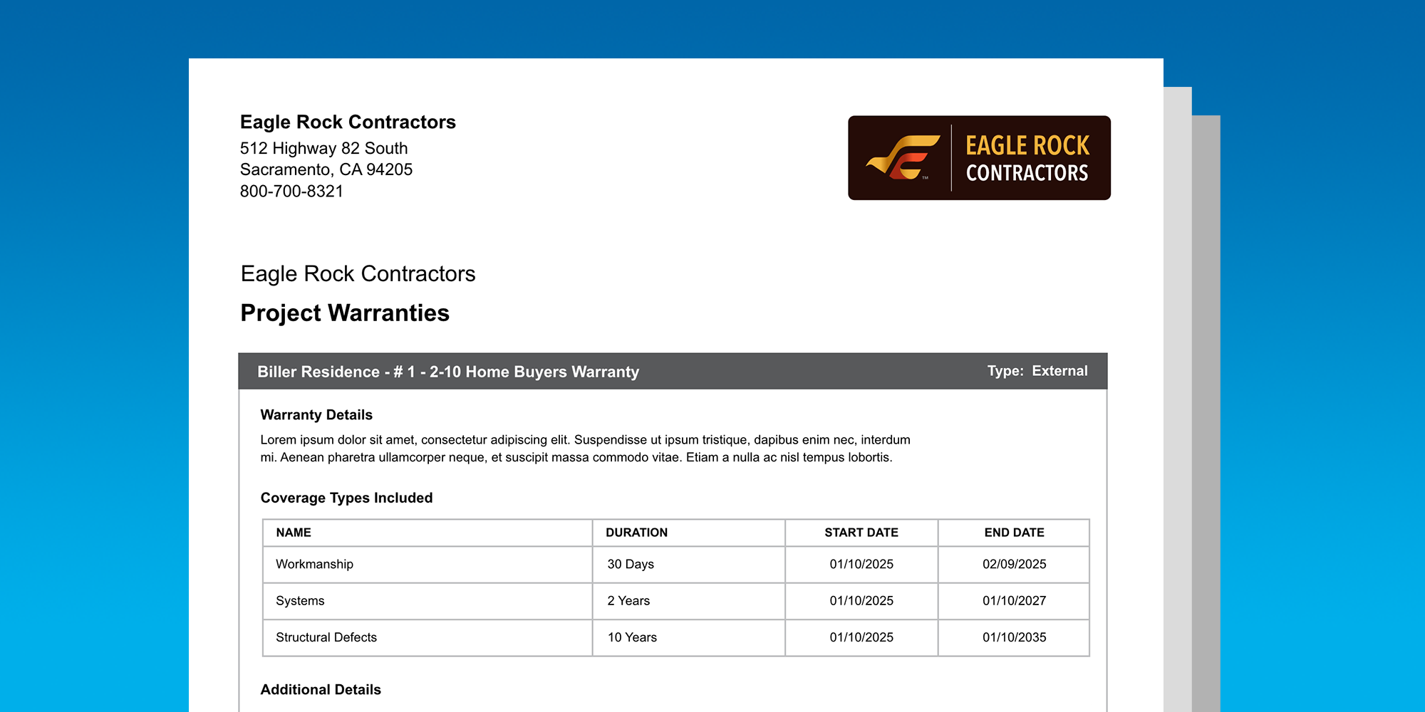 Construction Project Warranty Report | UDA ConstructionOnline | Construction Warranty Tracking Software