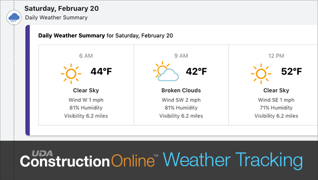 Discover streamlined construction daily project logs with updated automatic Weather Tracking in ConstructionOnline